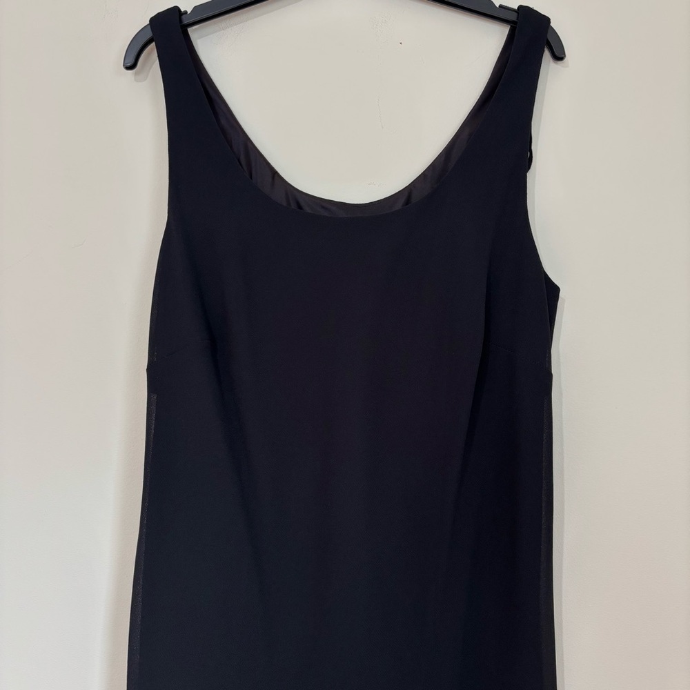 Vintage USA 90s Y2K Jessica Simpson Black Sleeveless Layered Ruffle Hem Dress - Picture 3 of 16